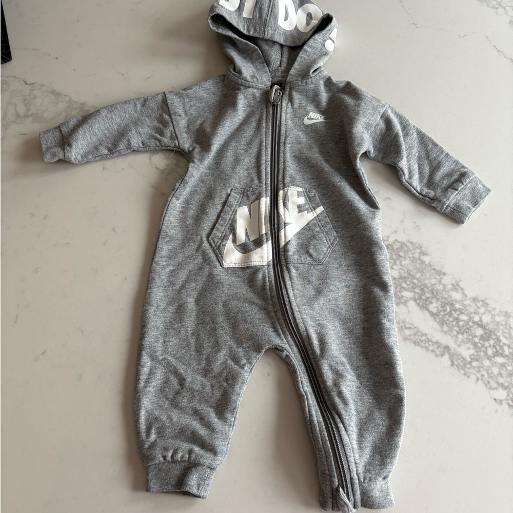 Nike Kids Gray Hooded Romper